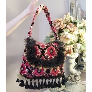 Tapestry Bohemian Fringed Boho Bag